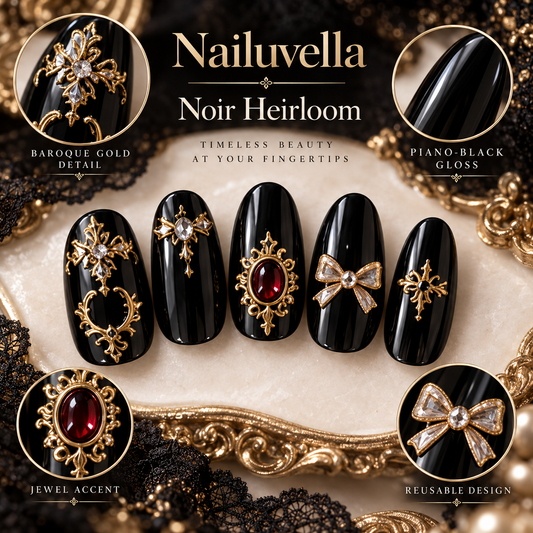 Nailuvella®| Noir Heirloom Press-On Nails❤️