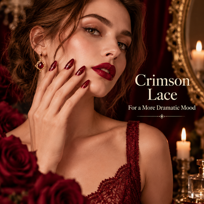Nailuvella®| Crimson Lace Press-On Nails❤️