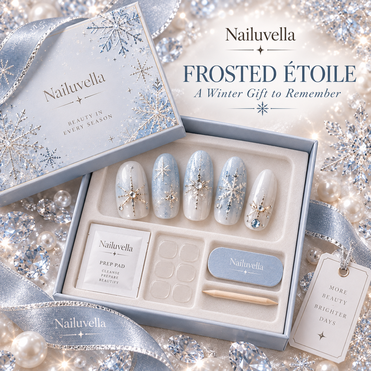 Nailuvella®| Frosted Étoile Press-On Nails❤️