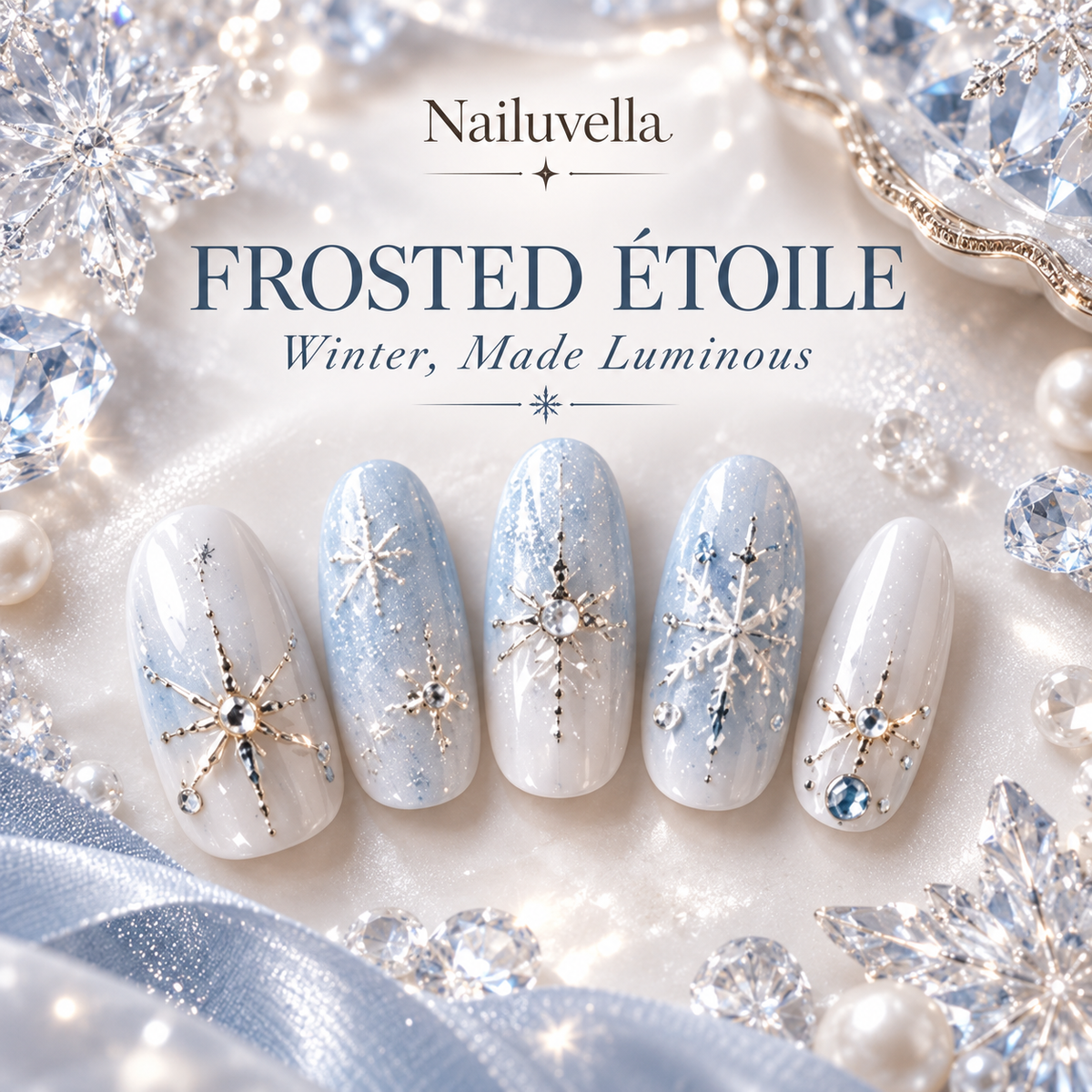 Nailuvella®| Frosted Étoile Press-On Nails❤️