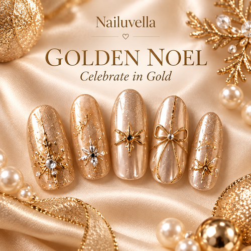 Nailuvella®| Golden Noel Press-On Nails❤️