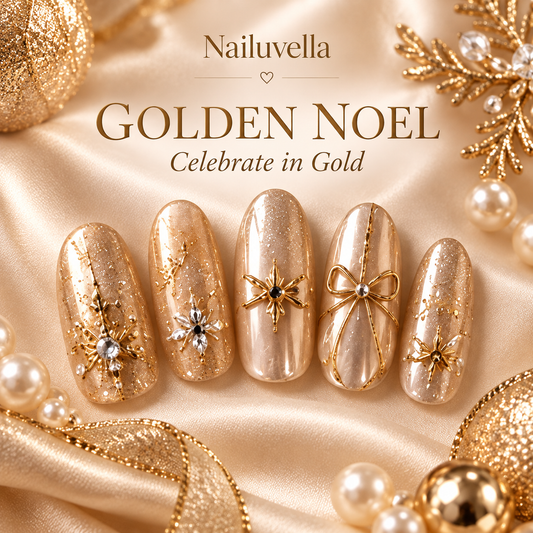 Nailuvella®| Golden Noel Press-On Nails❤️