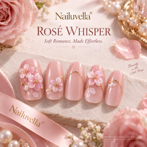Nailuvella®| Rosé Whisper Press-On Nails ❤️