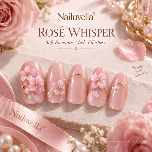 Nailuvella®| Rosé Whisper Press-On Nails ❤️