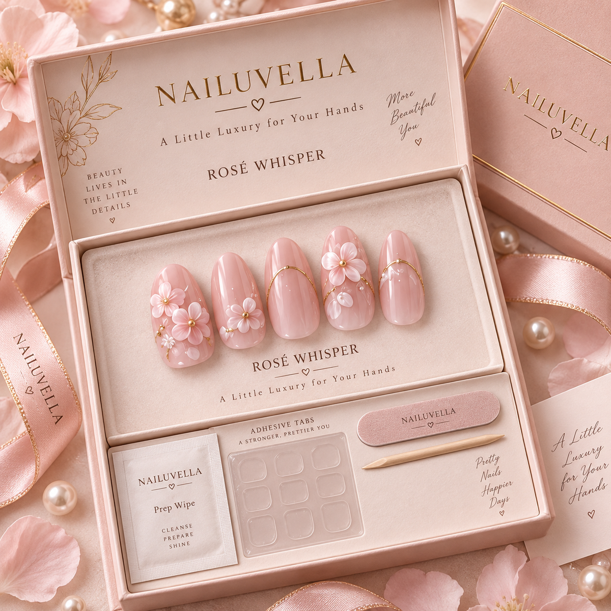 Nailuvella®| Rosé Whisper Press-On Nails ❤️