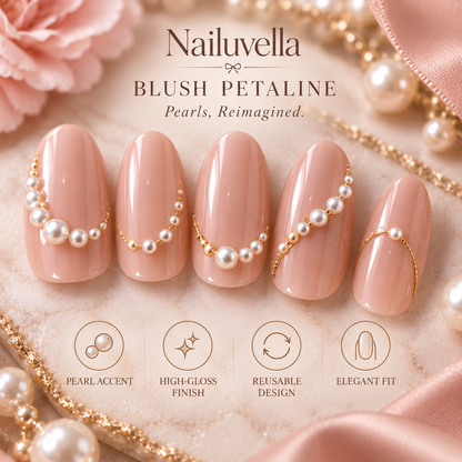 Nailuvella®| Blush Petaline Press-On Nails ❤️