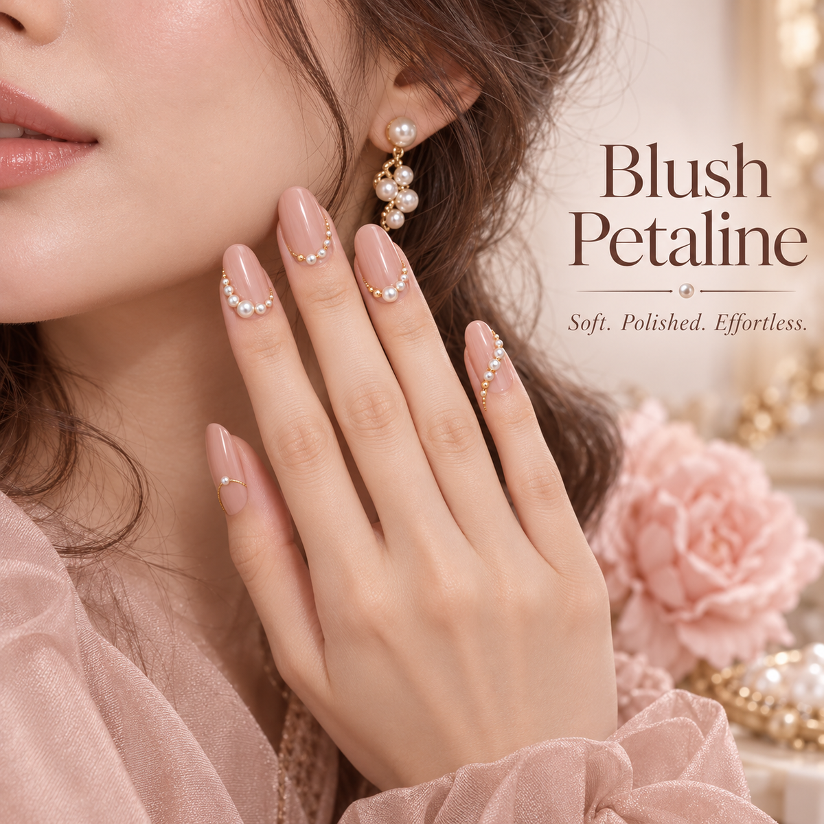 Nailuvella®| Blush Petaline Press-On Nails ❤️