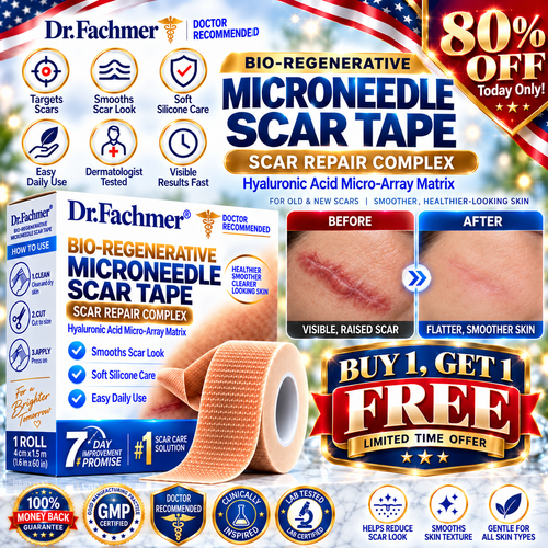 🔥 𝐎𝐟𝐟𝐢𝐜𝐢𝐚𝐥 𝐒𝐭𝐨𝐫𝐞丨Dr.Fachmer® 🩹 Bio-Regenerative Microneedle Scar Tape——Remove all kinds of skin scars