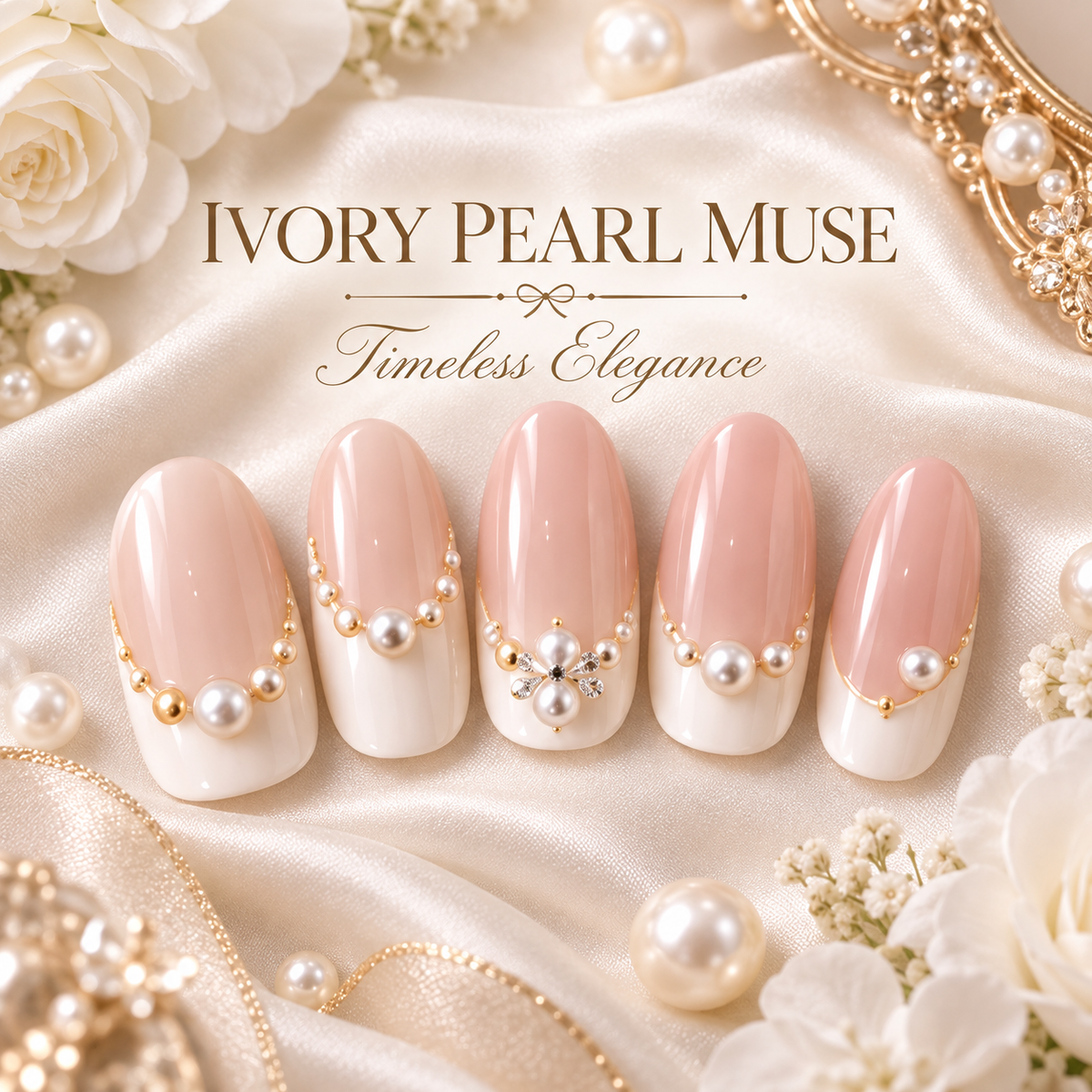Nailuvella®| Ivory Pearl Muse Press-On Nails❤️
