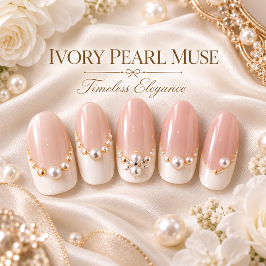 Nailuvella®| Ivory Pearl Muse Press-On Nails❤️