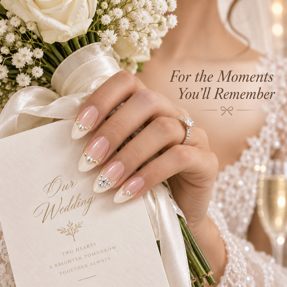 Nailuvella®| Ivory Pearl Muse Press-On Nails❤️