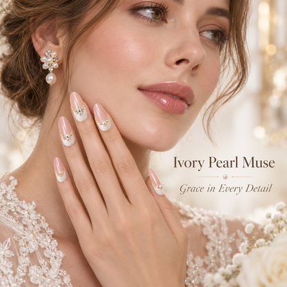 Nailuvella®| Ivory Pearl Muse Press-On Nails❤️