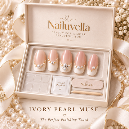 Nailuvella®| Ivory Pearl Muse Press-On Nails❤️
