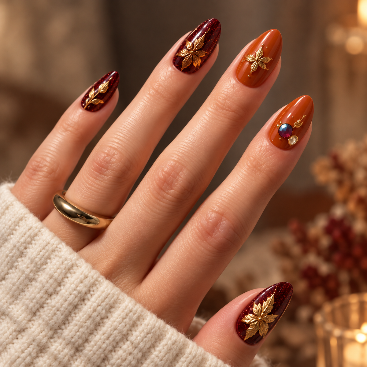 Nailuvella®| Pumpkin Velvet Press-On Nails❤️