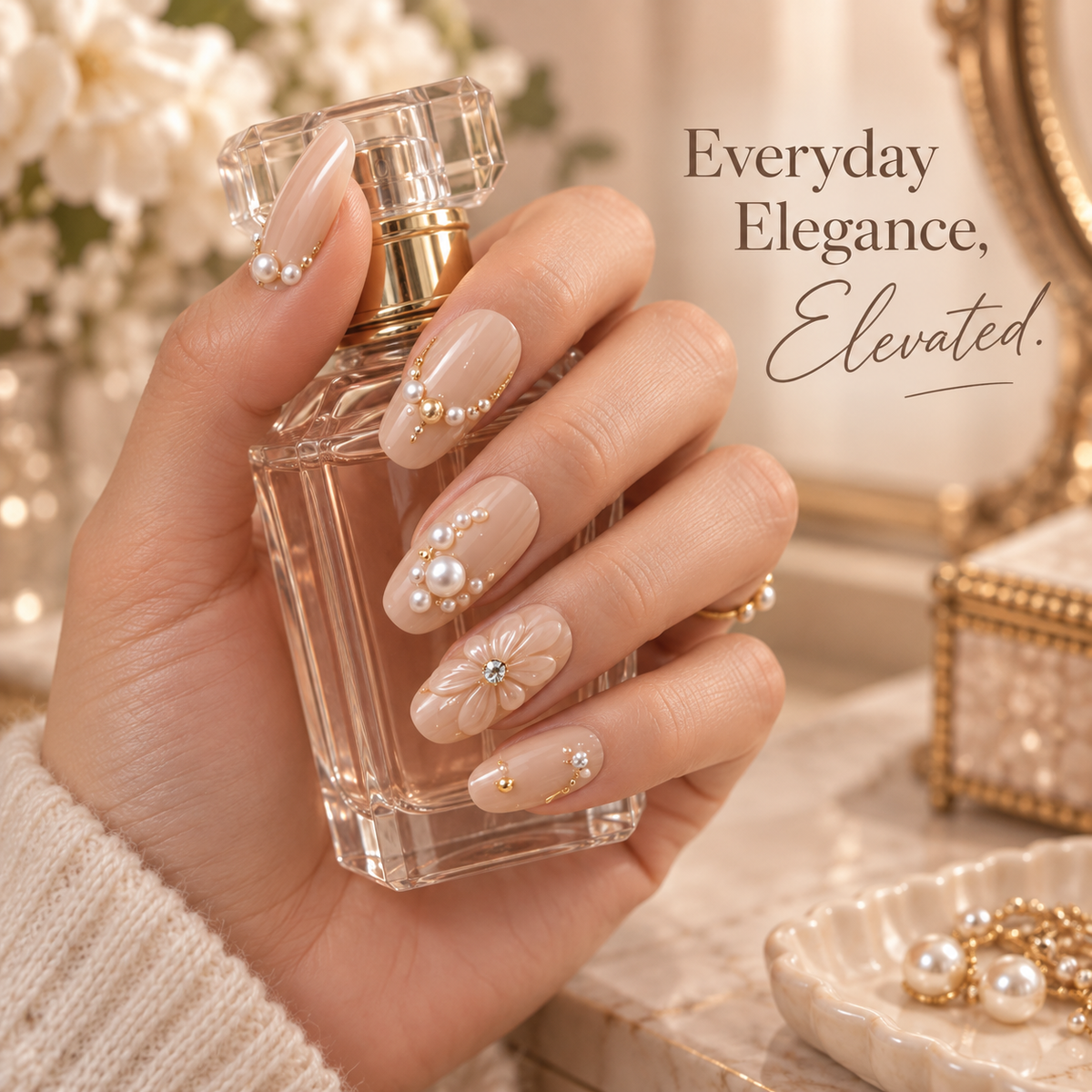 Nailuvella®| Pearl Reverie Press-On Nails❤️