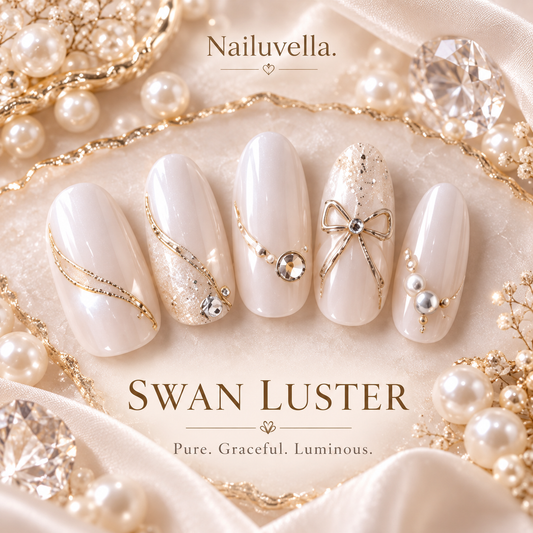 Nailuvella®| Swan Luster Press-On Nails❤️