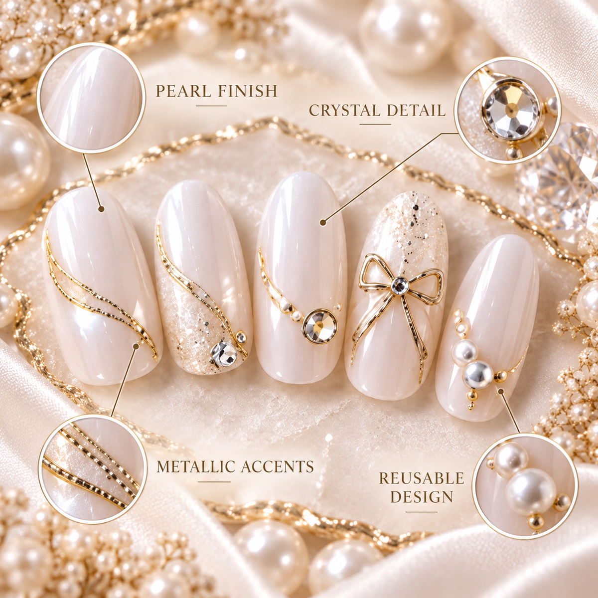 Nailuvella®| Swan Luster Press-On Nails❤️