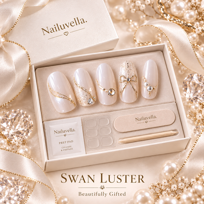 Nailuvella®| Swan Luster Press-On Nails❤️