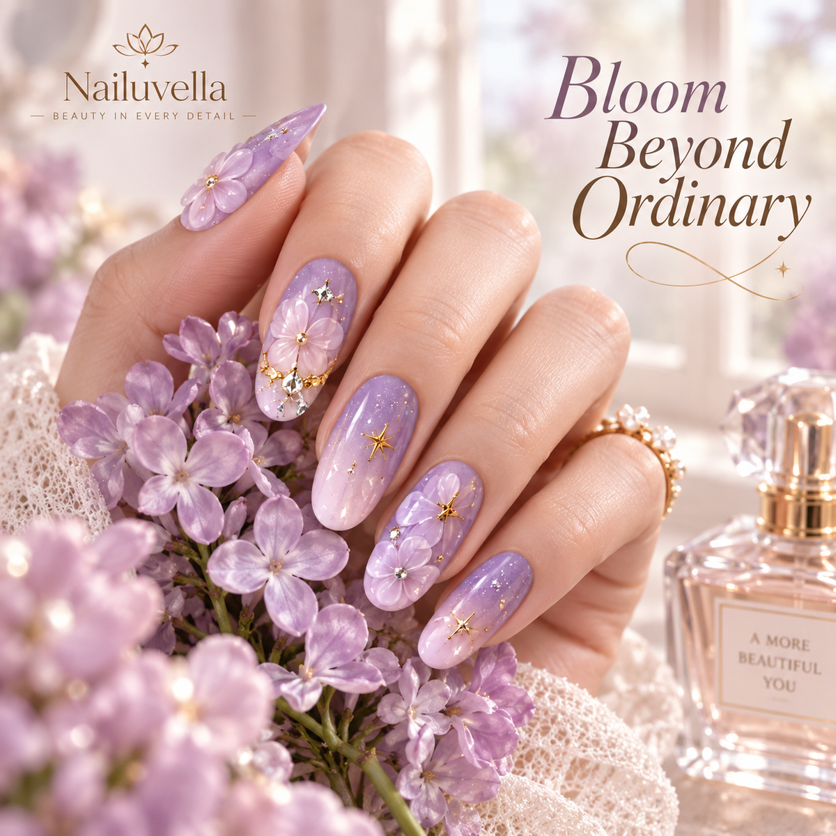 Nailuvella®| Celestia Bloom Press-On Nails❤️
