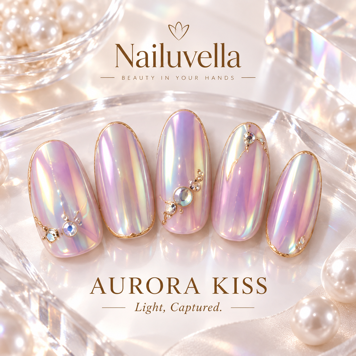 Nailuvella®| Aurora Kiss Press-On Nails❤️