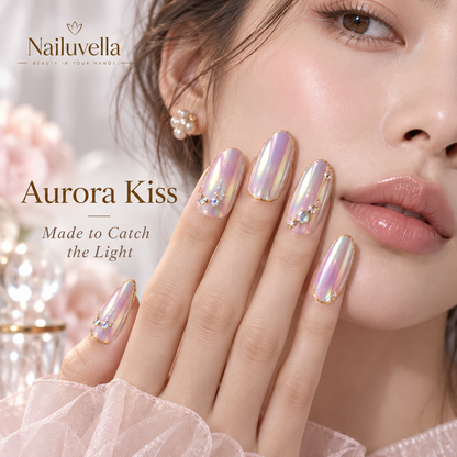 Nailuvella®| Aurora Kiss Press-On Nails❤️